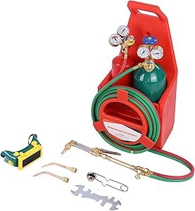 Ayyufe Portable Oxyacetylene Welding and Cutting Torch Kit, Long Pipe Brass Nozzle with Gauge, Oxygen Acetylene Cutting Torch Kit, Brass Nozzle, Gas Cylinder Welding Cutting Tools