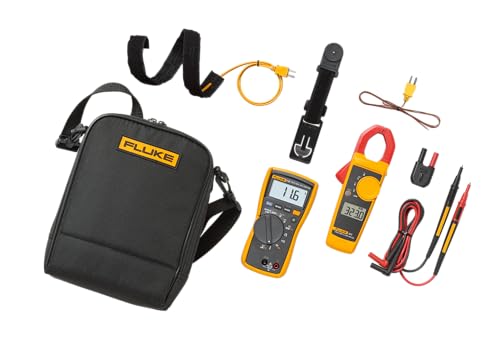 Fluke 116/323 KIT Multimeter and Clamp Meter HVAC Combo Kit, AC/DC Voltage, AC Current 400 A, Microamps To Test Flame Sensors, Includes Temp Probe, Test Leads, TPAK And Carrying Case