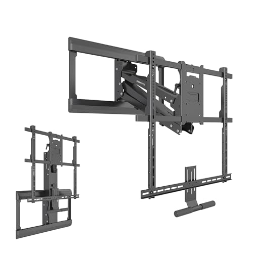 Mount-It! Fireplace Mantel TV Wall Mount, Above Fireplace Drop Down TV Mount, Pull Down TV Mantle Mount with Spring Assist, TV Sizes 42-65 inches with VESA from 100x100 to 600x500, max 55 lbs Weight