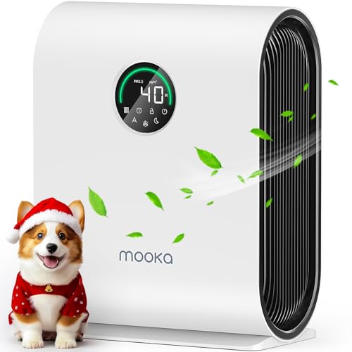 Air Purifiers for Home Large Room Up to 2500 ft² with PM 2.5 Display Air Quality Sensors, MOOKA H13 HEPA Air Purifier With Auto Mode for Pets Dust Odor Smoke, Timer, 15dB Sleep Mode for Bedroom, KJ217