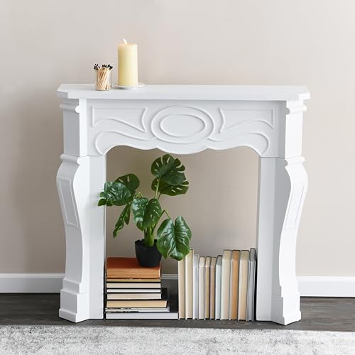 Creative Co-Op Victorian Fireplace Mantel, White