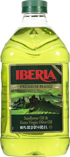 Iberia Premium Blend, Sunflower Oil & Extra Virgin Olive Oil, High Heat Frying, 68 Fl Oz