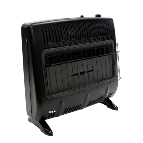 Mr. Heater F299741 30000 BTU Vent Free Blue Flame Natural Gas Heater for Indoor & Outdoor with ODS - Wall Mount Space Garage Heater - Black