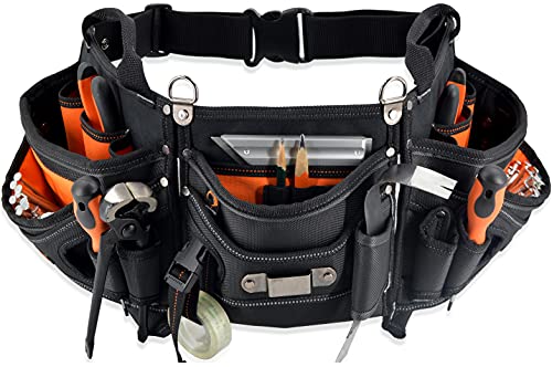 WELKINLAND 18-pockets Carpenter tool belt, Carpenter's Tool belts, Construction tool pouch, HVAC tool belt, Tool belts, Tool belt pouch, Small tool pouch, Tool pouches, Tool belts for men carpenter