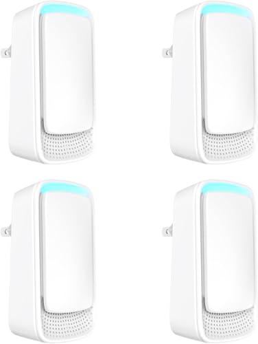 Plug In Air Ionizers - Negative Ion Technology Air Purifier - Quiet Operation Air Freshener for Home, Bedroom, Office, Garage Room - Portable Air Purifiers Odor,Pets Smell - Air Cleaner White (4 Pack）