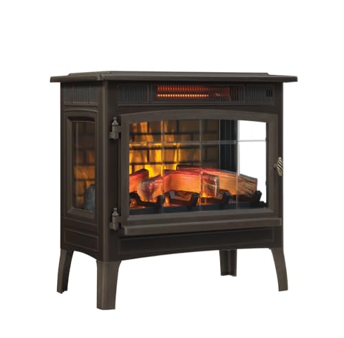 duraflame Freestanding Electric Fireplace Stove Heater with 3D Flame Effect for 1,000 Sq. Ft, Bronze