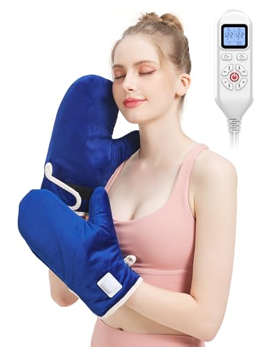 Heated Gloves for Arthritis Hands - Electric Heating Mittens 30s Fast Heat Therapy for Carpal Tunnel Pain Relief - Hand Heating Pad Treatment Wrist Fingers 10-90Min Auto Shut Off & 86℉-158℉ Temp