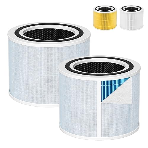 Core 300 Smoke Remover Replacement Filter for LEVOIT Core 300/Core300-P Core 300S/300S-P VortexAir Air Purifier, 4-IN-1 H13 True HEPA, Activated Carbon Filtration System, Core 300-RF-SR (Blue), 2 Pack