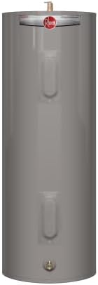 Rheem PROE50 M2 RH95 50-Gallon Professional Classic Medium Residential Electric Water Heater, Gray; Enhanced-flow Brass Drain Valve; 18.75 Amps; Automatic Thermostat; Anode Rod