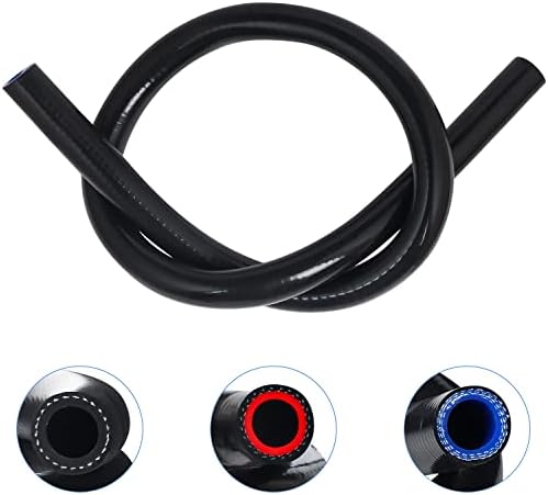 KDP 7/8"X3.28FT(ID:22MM) 1 M Silicone Heater Hose Coolant Radiator Vacuum Line, 3ply Reinforced 4MM Thick, Max Temperature Rating 350F Work Pressure 100 psi+ Mutiple Use for Air and Water