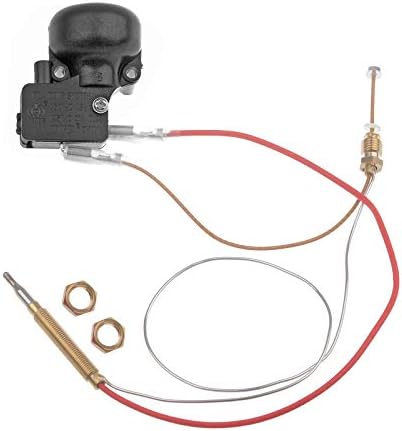 Timsec Outdoor Patio Heater Thermocouple Sensor and Tip Over Switch, with M8 x 1 End Connection Nuts, M6 x 0.75 Thermocouple Head Thread and 2 Screw Nuts, 16.2" Length Wire and 0.25