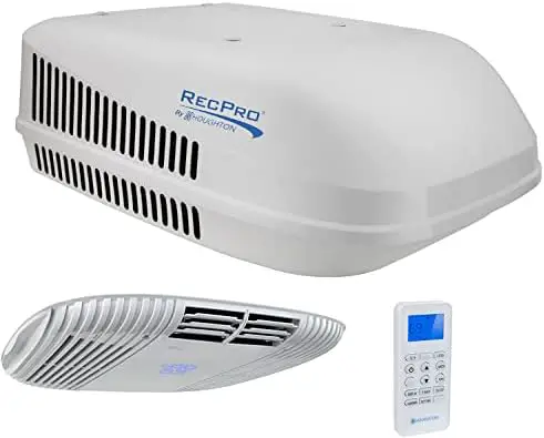 RecPro RV Air Conditioner 15K Ducted or Non-Ducted | Quiet AC | 110-120V | Heat Pump and Cooling | Easy Install | All-in-One Unit | For Camper, Fifth Wheel, Food Trucks (Ducted, White)
