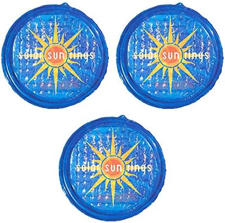 Solar Sun Rings UV Resistant Above Ground Inground Swimming Pool Hot Tub Spa Heating Accessory Circular Heater Solar Cover, Blue (3 Pack)