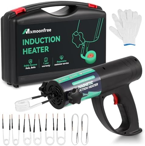 Mxmoonfree Induction Heater Bolt Removal, 1500W Induction Bolt Heater Tool with 8 Coil and Rugged Carrier Case to Safely Remove Nuts, Bolts, Bearings, 2 Warranty 110V