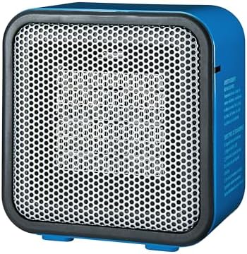 Amazon Basics Ceramic Space Heater, Mini Heater for Office Desk, Portable Tent Heater for Camping (Indoor Use), 500 W, With Tip-Over Protection, Lightweight (1.4 LBS), Blue, 5.9 x 3.2 x 6 inches