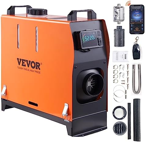 VEVOR 8KW Diesel Heater All in One, Diesel Air Heater with Bluetooth App Control, Portable Parking Heater Automatic Altitude Adjustment Max 18045 ft, Remote Control and LCD, for Vehicles and Indoors
