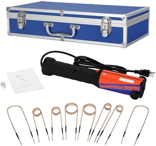 Magnetic Induction Heater Kit,Induction Heater Bolt Removal,1100W 110V Hand Held Induction Bolt Removal Tool for Rusty Screw Removing with 8 Coils and Box