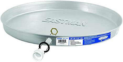 Eastman Aluminum Water Heater Drain Pan with PVC Fittings, 20 Inch ID x 22 Inch OD Compression, 60080