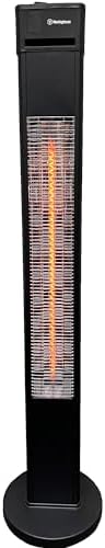 Westinghouse WES31-15110BLK Outdoor Electric Patio, Water Resistant Auto Shut Off Tip Over Switch & Overheat Protection, Freestanding Infrared Tower Heater, 47.2" x 11" x 11", Black
