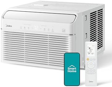 Midea MAW08HV1CWT EasyCool Smart Inverter Air Conditioner Window Unit with Heat, 8,000 BTU, White