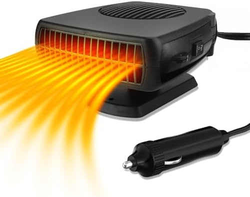 Car Heater, 200W Car Heaters Auto Part 12V Portable Heater for Car, Car Heater That Plugs Into Cigarette Lighter, Car Defroster Windshield Demister, Auto Defogger 360° Rotatable With Ergonomic Handle