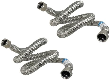 PROCURU 2-Pack 3/4" FIP x 36" (3Ft) Stainless Steel Water Heater Flex Connector, Certified Safe (6WAA36-2P)