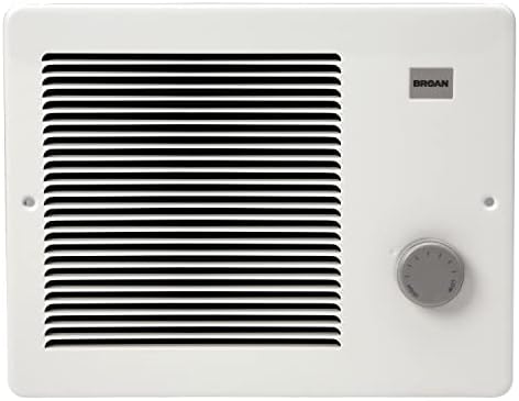 Broan-NuTone Wall Heater, White Grille Heater with Built-In Adjustable Thermostat, 750/1500W, 120/240V AC