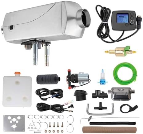 8KW Parking Fuel Air Heater Water Heater Integrated Machine, 12V Diesel Heater with LCD Switch Display, Diesel Air Heater with Low Noise for Car, Truck, Garage,Boat, RV,Trailer and Outdoor Places