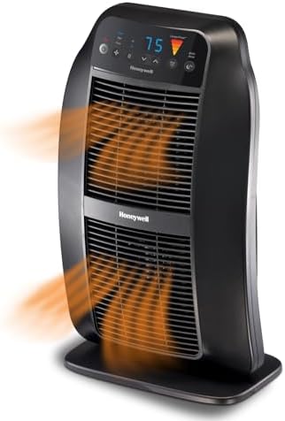 Honeywell HeatGenius Ceramic Heater, Black – Easy to Use Space Heater with Multi-Directional Heating, Digital Controls and Programmable Thermostat