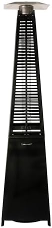 Fire Sense 66991 Pyramid Flame Patio Heater 40,000 BTU Outdoor Propane Heater Tower with Wheels - Black