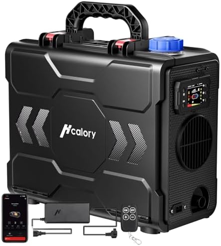 HCALORY 12V Portable Diesel Heater, 2024 upgrade Toolbox 2 Diesel Air Heater 8KW 6L All-in-One Parking Heater with APP Control Work at Altitude Max 20000 ft for Car Trucks RV and camper