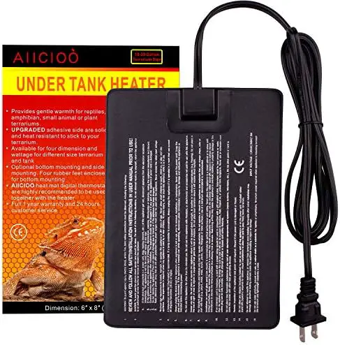 Aiicioo Reptile Heating Pad - Hermit Crab Heater Heat Mat for Reptiles Snake Lizard Terrarium 8 Watt