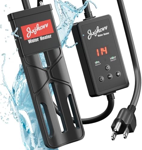 Hot Tub Heater, Bathtub Heater, Spa Heater, Immersion Water Heater: Portable Hot Tub Heater with Cast Aluminum, Digital Display & Temperature Sensor for Fast, Safe Heating