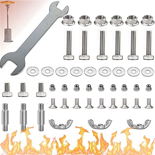 Replacement Hardware Bolt & Nut Set for Patio Heater - Propane Outdoor Space Heater Accessories for Round Umbrella Shape Stand-up Pyramid Heaters Heat Kit