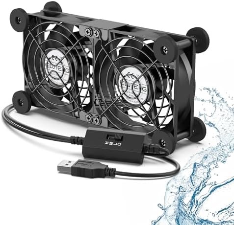 ELUTENG Dual Cooling Fan - Whisper Quiet 80mm USB With 3 Adjustable High Speed USB Port - Heatsink Compatible for PS4, PS5, Router, Laptop, PC, Xbox Cooling Electronics