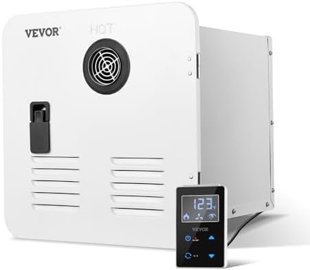 VEVOR RV Tankless Water Heater, Instant Shower with 15 x 15 inches White Door and Remote Controller, 55000BTU Optimized Comfort Performance Hot Water, Ideal for RVers
