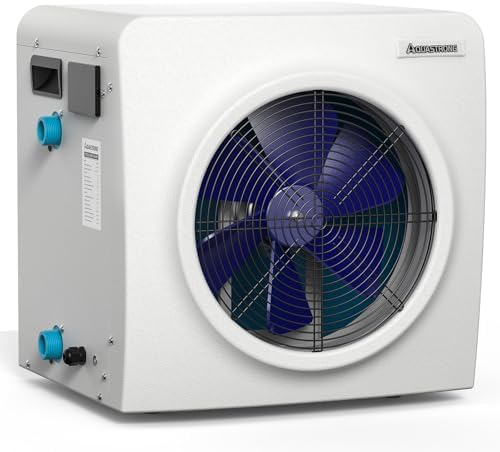 Aquastrong 12,000 BTU Swimming Pool Heat Pump Electric Pool Heater for Above Ground Pools Up to 3,000 Gallons,Heating and Cooling Pool Heater 120V