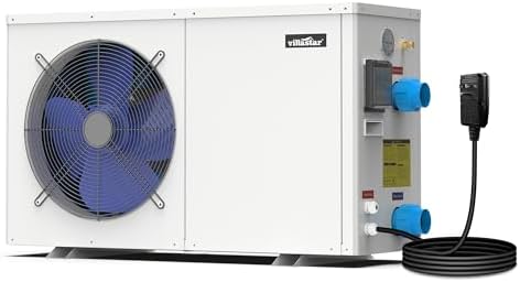 villastar Pool Heater for Above Ground & Inground Pool, SPA, 30,000 BTU Electric Heat Pump for 10,000 Gallons Swimming Pools, Heating and Cooling Pool Heat Pump 120V 60Hz YC-007-FN110V
