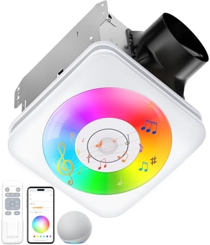 OREiN Matter Smart Bathroom Exhaust Fan with Light, 110/160 CFM 0.8/1.0 Sones Bathroom Fan with Bluetooth Speaker, Exhaust Fans with Humidity Sensor & Remote, APP Control, 1500lm 2700k-6500k Dimming