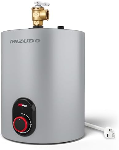 Electric Mini Tank Water Heater - MIZUDO 1.5 Gallon Compact Storage Small Hot Water Heater Electric - 120V Point of Use On Demand Under Sink for Home Kitchen Bathroom, CSA Listed