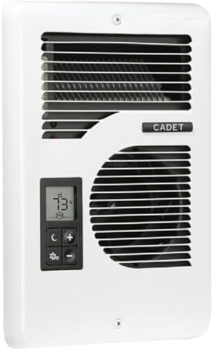 Cadet Energy Plus Wall Heater Complete Unit With Built-in Digital Thermostat (Model: CEC163TW, Part: 65215), 5460/5120/3410 BTU, 240/208/120 Volt, 1600/1500/1000 Watt, White