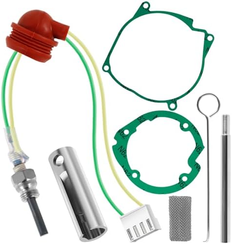 Glow Plug Repair Kit 12V 2KW 5KW 8KW Parking Diesel Heater Glow Ignition Plug Kit with Filter and Removal Fitting Tool Ceramic Air Heater Glow Plug Repair Kit for Parking Heaters