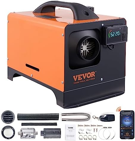 VEVOR 8KW Diesel Heater, Diesel Heater All in One with Automatic Altitude Adjustment, Max 18045 ft, Bluetooth App Control, Remote Control and LCD, Portable Diesel Air Heater for Vehicles and Indoors