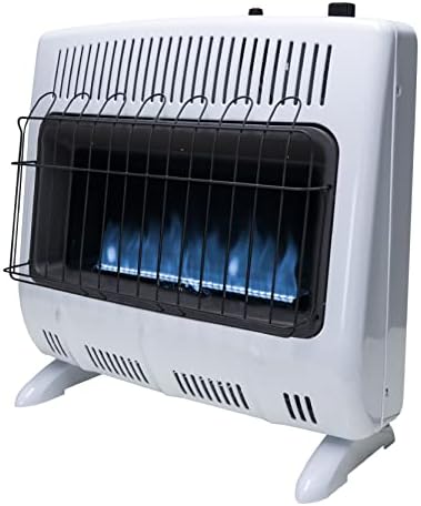 Mr. Heater MHVFBF30NGT 30,000 BTU Vent Free Blue Flame Natural Gas Heater - Wall Mount Space Heater For Cold Rooms, Sun-rooms, and more - White