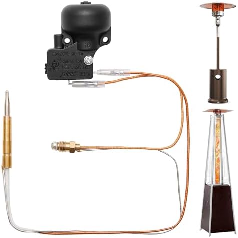 Outdoor Heater Replacement Parts Thermocouple & Tilt Switch, Repair kit Dump Switch & Thermocouple Used for Round Stand Up Heater and Pyramid patio heater, Safety Protection System Thermistor kit