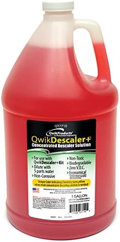 QwikDescaler + Concentrated Descaler Solution, Tankless Water Heater Descaling Solvent for Heat Exchanger, Quickly Dissolves Scale, Lime, Tarnish and Deposits, 1 Gallon