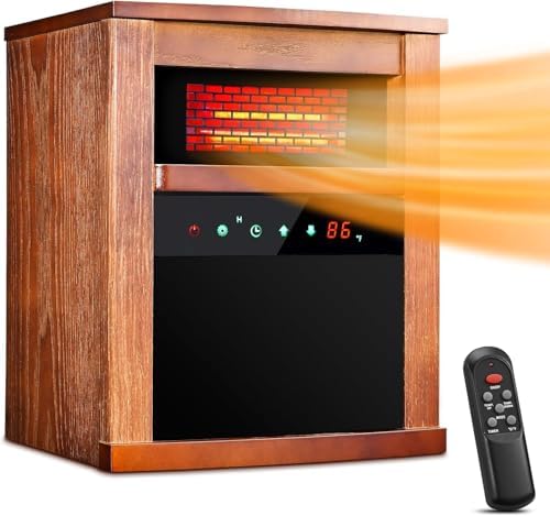 TRUSTECH Infrared Heater,1500W Electric Space Heater with Remote, 3 Modes, 12H Timer, Overheat & Tip-Over Protection, Chil Lock, Quiet Portable Space Heaters for Indoor Use Large Room, Bedroom, Office