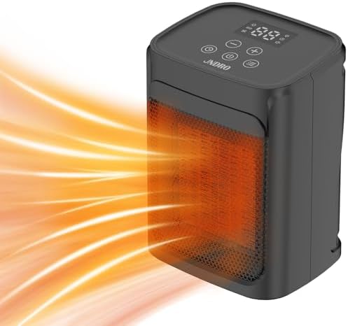 JNDRO Portable Space Heater - 1500W/750W Quiet Ceramic Heater with Adjustable Thermostat, Fast Heating for Indoor Room, Office, Desk, ETL Certified
