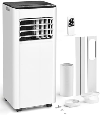 Feelfunn 8000 BTU Portable Air Conditioners - Cools 350 Sq.Ft., 3-in-1 Portable AC Units for Rooms with Remote Control,Sleep Mode,24H Timer, AC Unit for Bedroom Apartment Dorms, Window Kit Included