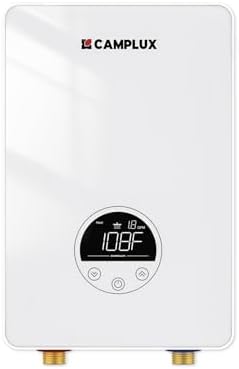 CAMPLUX Tankless Water Heater Electric 4.5kW 110~120V Small Instant Hot Water Heater, Point-of-Use, Save Space for Sink Wall Mounted LED Digital Display ETL Certified TE05